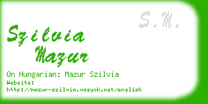 szilvia mazur business card